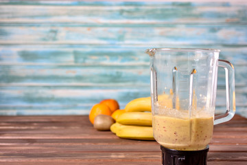 Fruits and Vegetables are blended up into a healthy smoothie
