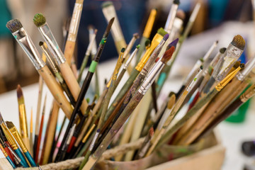 Diversity of painter brushes