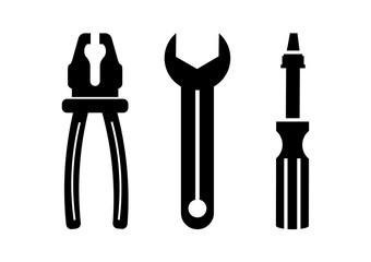 Set of icons of building tools. Vector illustration