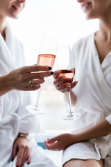 girls toasting with champagne