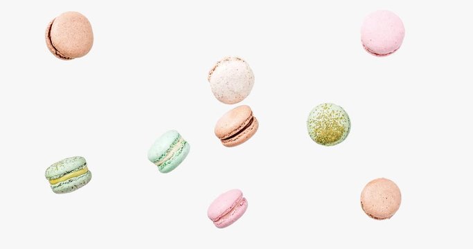 Macarons cake, fly falling pattern macaroon