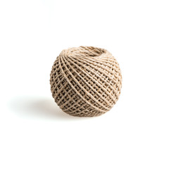 Obraz premium Skein of natural hemp rope isolated on white background