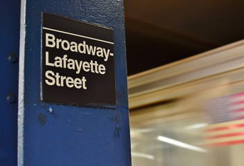 NYC Broadway Lafayette Subway Underground Metro Station New York City