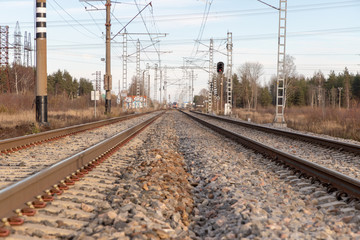 Fototapeta na wymiar Long railway view 