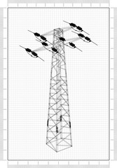 Overhead power line Architect blueprint 