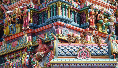 Détails d'un Temple Hindou à l'Ile Maurice