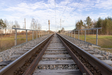 Fototapeta na wymiar Long railway view 
