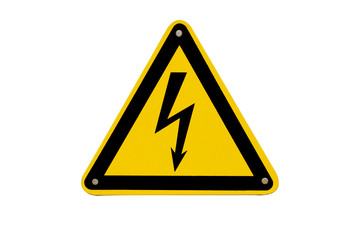 High voltage icon on white isolated background