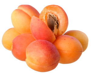 Apricots heap isolated