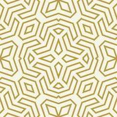 Seamless background for your designs. Modern vector ornament. Geometric abstract golden pattern