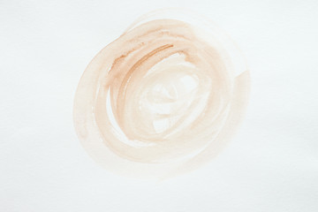 abstract brown watercolor painting on white paper