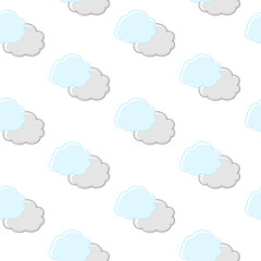 Vector seamless pattern with clouds. Can be used for baby shop, store, market, kids centre, kindergarten. Background for banner, decoration, wallpaper, wrapping paper. EPS10.