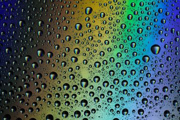 multicolor water drops, background, abstraction