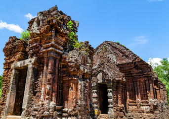Naklejka premium Remainder of the temples in MySon Sanctuary, near Hoi An ancient town, VietNam