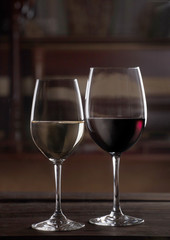 red and white wine