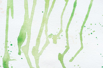 Fototapeta premium abstract green watercolor stains on white paper