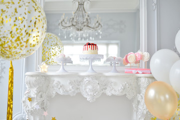 One year birthday decorations. Children birthday. 