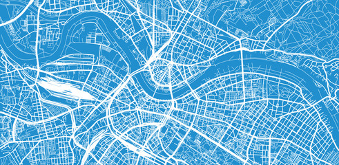 Urban vector city map of Dresden, Germany