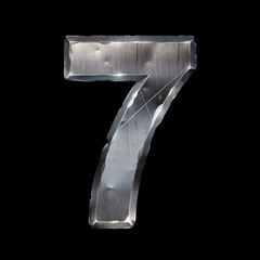 Metal number isolated on black