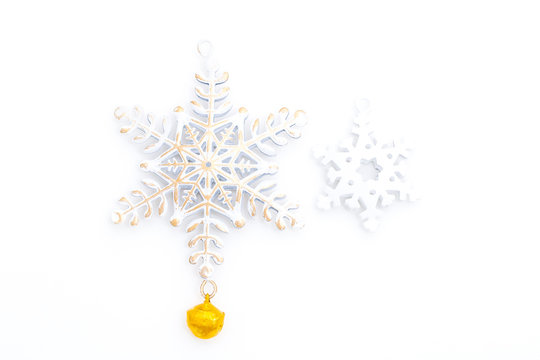 Snowflake In Metal Isolated On White