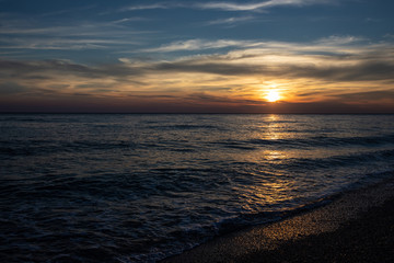 Fototapeta premium Colorful sunset over the sea. Beautiful landscape
