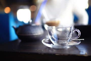 cup of green tea light Chinese green tonic tea