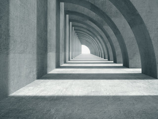 Abstract structure,Product showcase background,Long tunnel,concrete corridor.3D rendering