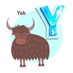 Letter Y is for Yak cartoon alphabet for children