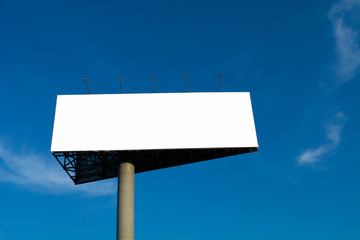 triangular Billboard on blue sky background