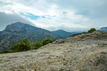 Naklejka na ściany i meble Mountain range at the Black Sea, Sudak district, Crimea