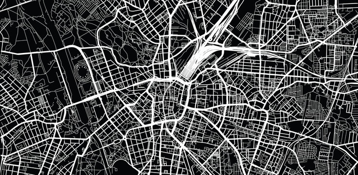 Urban vector city map of Leipzig, Germany