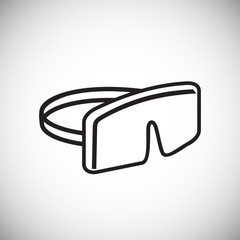 Ski goggles thin line on white background icon