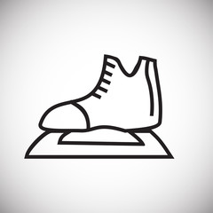 Ice skate thin line on white background icon