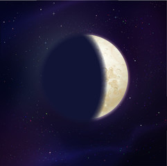 Vector illustration of growing moon phase