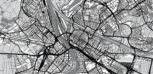 Naklejka premium Urban vector city map of Mannheim, Germany