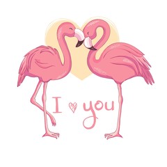Flamingo bird illustration design on background
