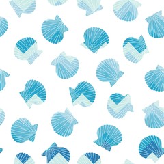 Hand drawn vector illustrations - seamless pattern of seashells. Marine background.