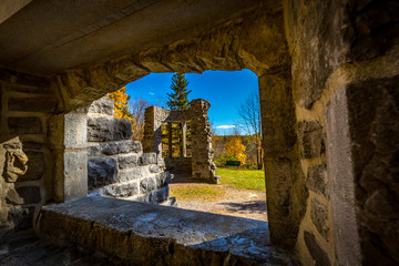 The abbey ruins at the Mackenzie King estate in the Gatineau park, Quebec  Canada