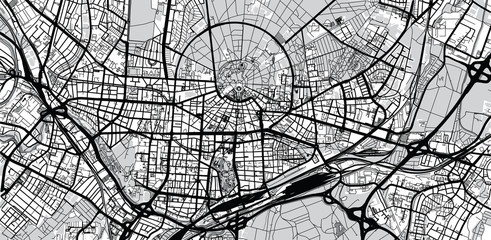 Urban vector city map of Karlsruhe, Germany