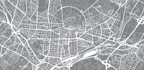 Fototapeta na wymiar Urban vector city map of Karlsruhe, Germany