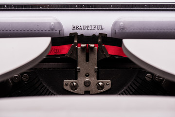 Beautiful text on retro typewriter