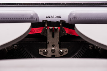 Awesome text on retro typewriter