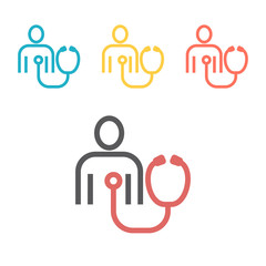 Patient heart test line icon. Vector sign for web graphics.