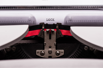 Lock text on retro typewriter