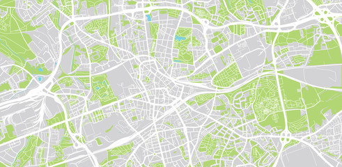 Urban vector city map of Bochum, Germany