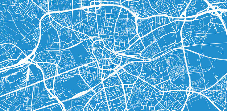 Urban vector city map of Bochum, Germany