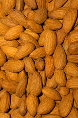 background - natural large shelled almond nuts