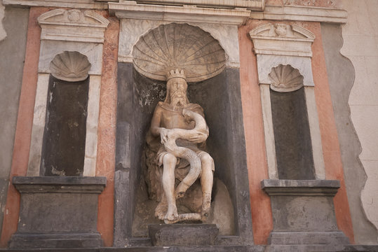 Palermo, Italy - September 06, 2018 : View of genio di Palermo statue