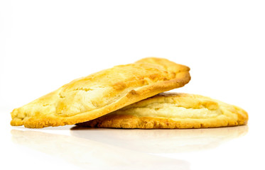 cottage cheese cookies on white background