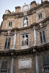 Fototapeta na wymiar Palermo, Italy - September 07, 2018 : View of Quattro Canti (south east corner)